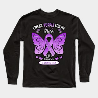 Lupus Sister Purple Awareness Ribbon Long Sleeve T-Shirt